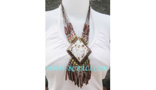 Bead Necklaces Shells Pendants